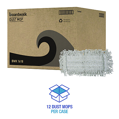 Boardwalk Disposable Dust Mop Head, Cotton, 18w x 5d (BWK1618)