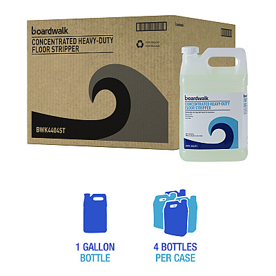 Boardwalk Concentrated Heavy-Duty Floor Stripper, 1 gal Bottle, 4/Carton (BWK4404ST)