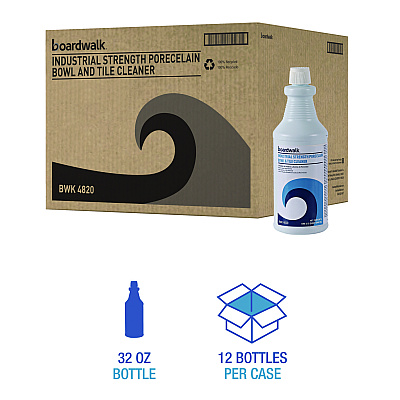Boardwalk Industrial Strength Porcelain Bowl and Tile Cleaner, Floral Scent, 32 oz, 12/CT (BWK4820)