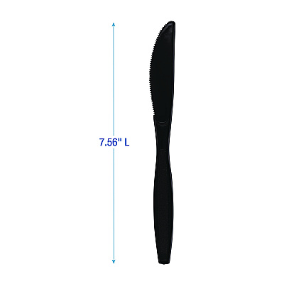 Boardwalk Heavyweight Polypropylene Cutlery, Knife, Black, 1000/Carton (BWKKNIFEHWPPBLA)