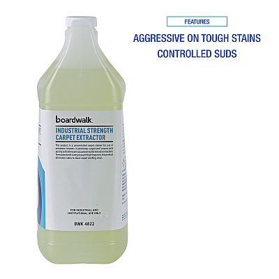 Boardwalk Industrial Strength Carpet Extractor, Clean Scent, 1 gal Bottle, 4/Carton (BWK4822)
