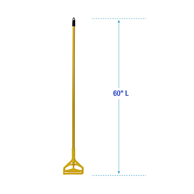 Boardwalk Cotton Cut End Mop Kit, #24 Natural Cotton Head, 60" Yellow Metal/Plastic Handle (BWK5324C)