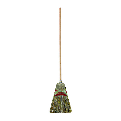 Boardwalk Corn/Fiber Brooms, Corn/Yucca Bristles, 53.5" Overall Length, Natural, 6/Carton (BWKBR10004)