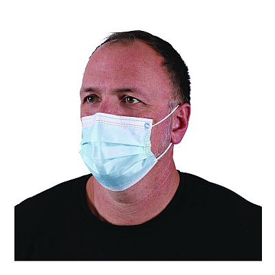 Boardwalk Three-Ply General Use Face Mask, Blue, 50/Box, 40 Boxes/Carton (BWKMS2000)