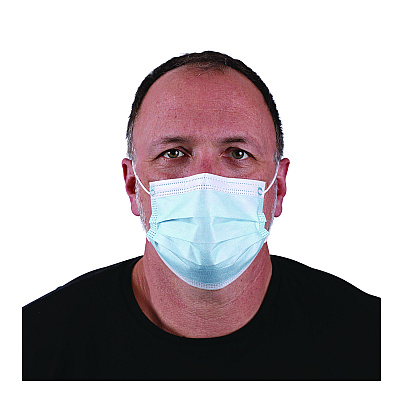 Boardwalk Three-Ply General Use Face Mask, Blue, 50/Box, 40 Boxes/Carton (BWKMS2000)