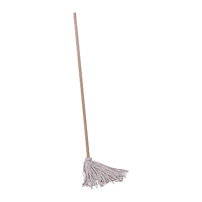 Boardwalk Cotton Deck Mop, #16 White Cotton Head, 50" Wood Handle, 12/Carton (BWKCD50016S)