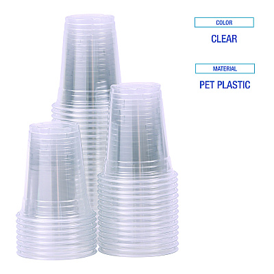 Boardwalk Clear Plastic Cold Cups, 12 oz, PET, 20 Cups/Sleeve, 50 Sleeves/Carton (BWKPET12)