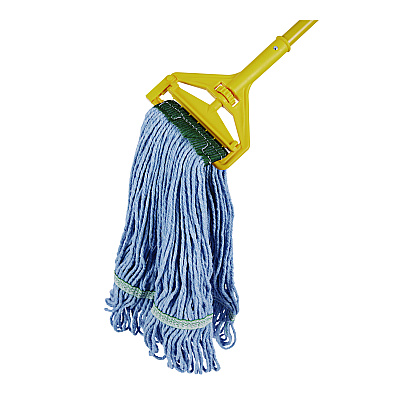 Boardwalk Cleaning Kit, Medium Blue Cotton/Rayon/Synthetic Head, 60" Natural/Yellow Wood/Metal Handle (BWKCLEANKIT)