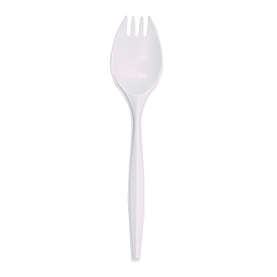 Boardwalk Mediumweight Polypropylene Cutlery, Spork, White, 1000/Carton