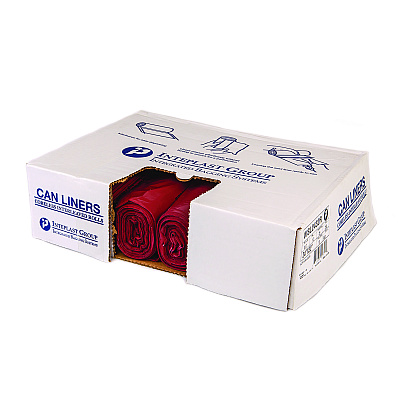 Inteplast Group Institutional Low-Density Can Liners, Infectious Waste Biohazard, 10 gal, 1.3 mil, 24 x 23, Red, Interleaved, 25/RL, 10 RL/CT (IBSSL2423R)