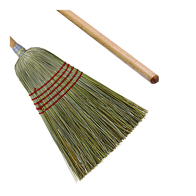 Boardwalk Corn/Fiber Brooms, Corn/Yucca Bristles, 53.5" Overall Length, Natural, 6/Carton (BWKBR10004)