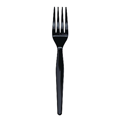Boardwalk Heavyweight Polystyrene Cutlery, Fork, Black, 1000/Carton (BWKFORKHWBLA)