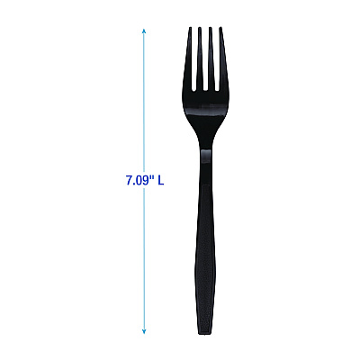 Boardwalk Heavyweight Polypropylene Cutlery, Fork, Black, 1000/Carton (BWKFORKHWPPBLA)