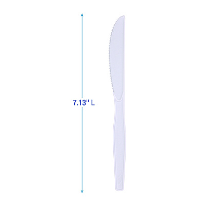 Boardwalk Mediumweight Polystyrene Cutlery, Knife, White, 10 Boxes of 100/Carton (BWKKNIFEMWPSCT)