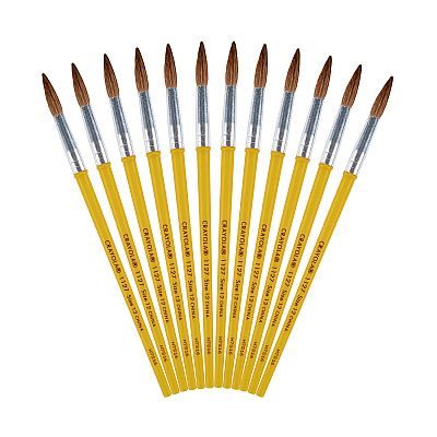 Crayola Watercolor Brush Set, Size 12, Camel-Hair Blend, Round Profile, 3/Pack (CYO051127012)