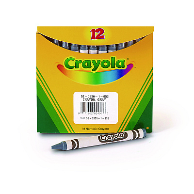 Crayola Bulkl Crayons, Gray, 12/Box (CYO520836052)