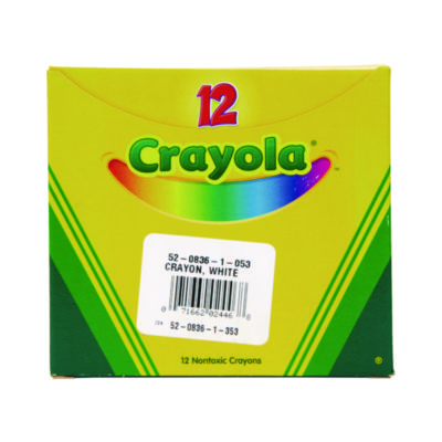 Crayola Bulk Crayons, White, 12/Box (CYO520836053)