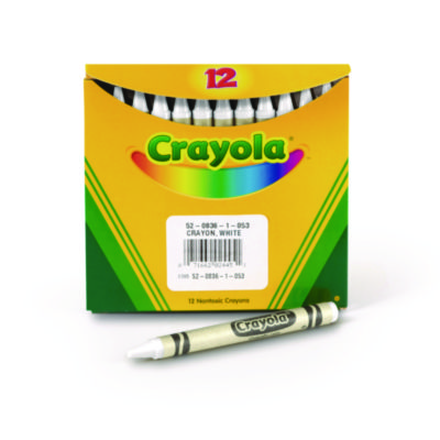 Crayola Bulk Crayons, White, 12/Box (CYO520836053)