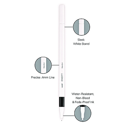 uniball EMOTT ever fine Porous Point Pen, Stick, Fine 0.4 mm, Assorted Ink Colors, White Barrel, 40/Pack (UBC24839)
