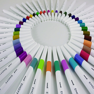 uniball EMOTT ever fine Porous Point Pen, Stick, Fine 0.4 mm, Assorted Ink Colors, White Barrel, 40/Pack (UBC24839)