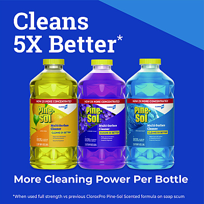 Pine-Sol CloroxPro Multi-Surface Cleaner Concentrated, Lemon Fresh Scent, 80 oz Bottle (CLO60607EA)