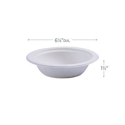 Eco-Products Renewable Sugarcane Bowls, 12 oz, Natural White, 50/Pack, 20 Packs/Carton (ECOEPBL12)