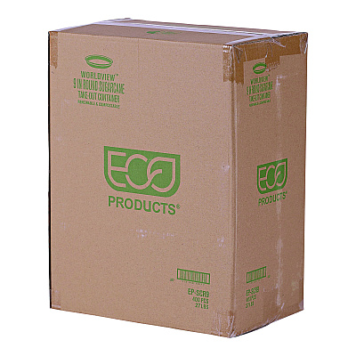 Eco-Products WorldView Renewable Sugarcane Containers, 9" Diameter x 1.4"h, White, 400/Carton (ECOEPSCR9)