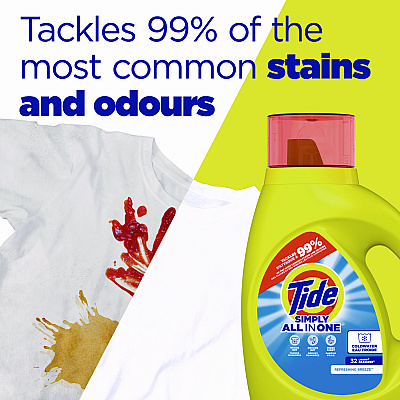 Tide Simply Clean and Fresh Laundry Detergent, Refreshing Breeze, 64 Loads, 84 oz Bottle, 4/Carton (PGC13143)