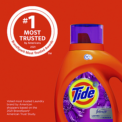 Tide Plus Febreze Liquid Laundry Detergent, Spring and Renewal, 84 oz Bottle (PGC12237EA)
