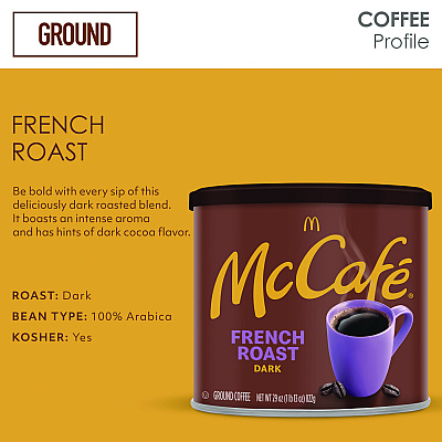 McCafe Ground Coffee, French Roast, 29 oz Can (GMT7831EA)