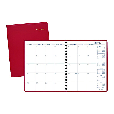 AT-A-GLANCE Fashion Monthly Planner, 11 x 9, Red/Gold Cover, 15-Month: Jan 2024 to March 2025 (702501324)
