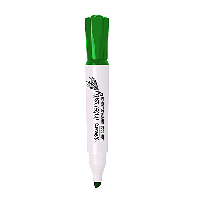 BIC Intensity Low Odor Chisel Tip Dry Erase Marker, Broad Chisel Tip, Assorted Colors, Dozen (BICGDEM11MAAST)