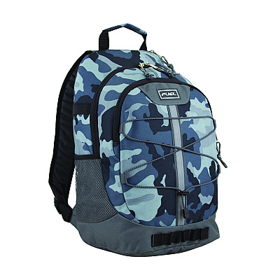 FUEL Terra Sport Bungee Backpack, 15.5", 12.5 x 7.75 x 18, Midnight Camo (117870STMNC)