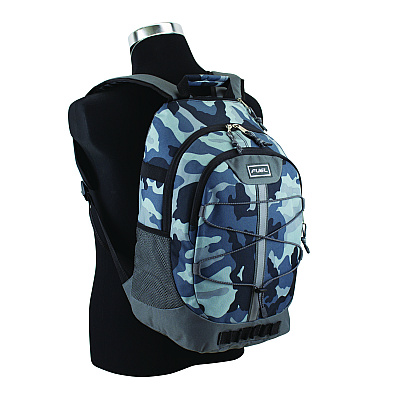 FUEL Terra Sport Bungee Backpack, 15.5", 12.5 x 7.75 x 18, Midnight Camo (117870STMNC)