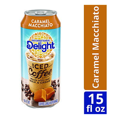 International Delight Iced Coffee, Caramel Macchiato, 15 oz Can, 12/Carton (ITDWWI07500)