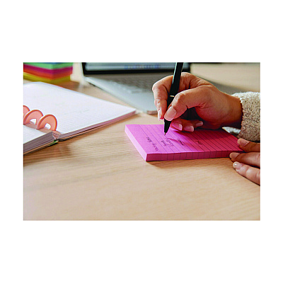 Post-it Notes Super Sticky Note Pads in Summer Joy Color Collection Colors, 4" x 6", Note Ruled, 90 Sheets/Pad, 5 Pads/Pack (MMM6605SSJOY)
