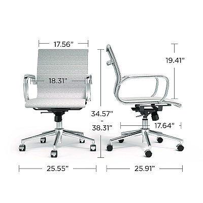 Union & Scale Everell Fabric Managers Chair, Supports up to 275 lb, 16.4" to 20.1" Seat Height, Heather Gray Seat/Back, Chrome Base (UOSUN53279CC)