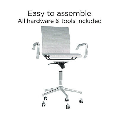 Union & Scale Everell Fabric Managers Chair, Supports up to 275 lb, 16.4" to 20.1" Seat Height, Heather Gray Seat/Back, Chrome Base (UOSUN53279CC)