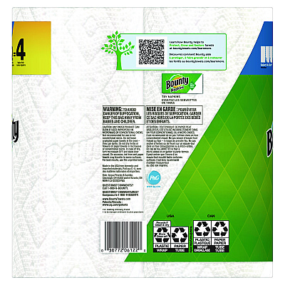 Bounty Select-a-Size Kitchen Roll Paper Towels, 2-Ply, 5.9 x 11, 90 Sheets/Roll, 2 Double Rolls/Pack (PGC030772061220)