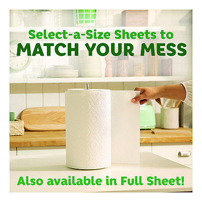 Bounty Select-a-Size Kitchen Roll Paper Towels, 2-Ply, 5.9 x 11, 90 Sheets/Roll, 2 Double Rolls/Pack (PGC030772061220)