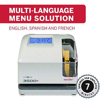 Pyramid Technologies 3500 Smart Site Punch Card Time Clock System, DC Powered Operation, Light Gray (PTI3500SS)