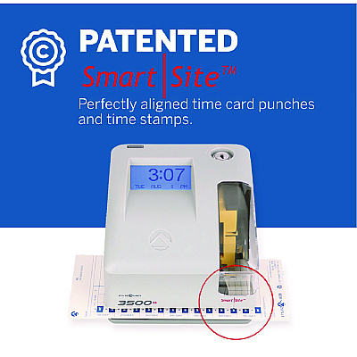 Pyramid Technologies 3500 Smart Site Punch Card Time Clock System, DC Powered Operation, Light Gray (PTI3500SS)