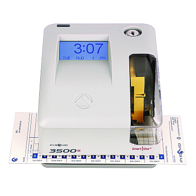 Pyramid Technologies 3500 Smart Site Punch Card Time Clock System, DC Powered Operation, Light Gray (PTI3500SS)