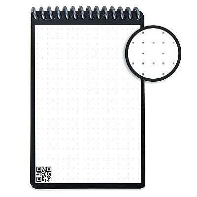Rocketbook Mini Notepad, Black Cover, Dot Grid Rule, 3 x 5.5, White, 48 Sheets (RKBEVRMRCCCEFR)