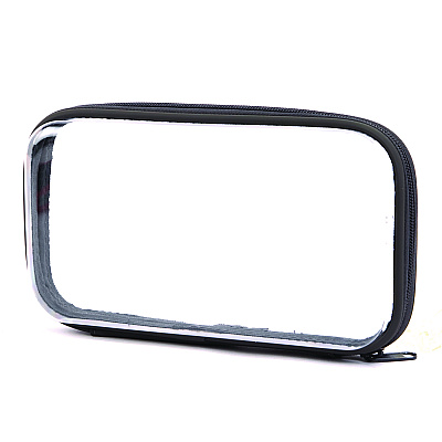 Pep Rally Pencil Pouch, 9.25" x 2.17" x 5.12", Clear/Black (61748)
