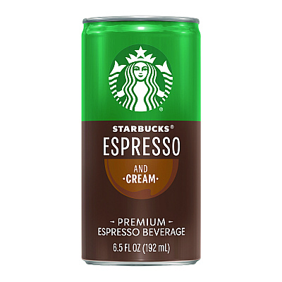 Starbucks Cold Brew Coffee, Doubleshot Espresso and Cream, 6.5 oz Can, 24/Carton (SBKPEP10451)