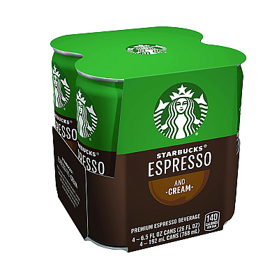 Starbucks Cold Brew Coffee, Doubleshot Espresso and Cream, 6.5 oz Can, 24/Carton (SBKPEP10451)