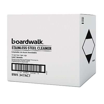 Boardwalk Stainless Steel Cleaner and Polish, Lemon, 18 oz Aerosol Spray, 12/Carton (BWK347ACT)