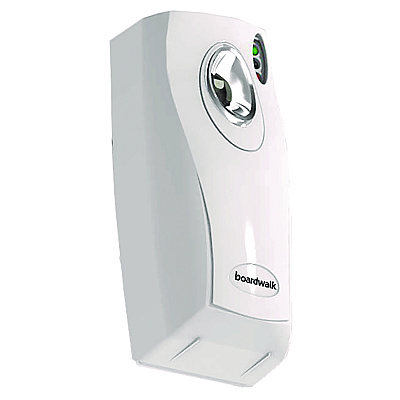 Boardwalk Classic Metered Air Freshener Dispenser, 4" x 3" x 9.5", White (BWK908)