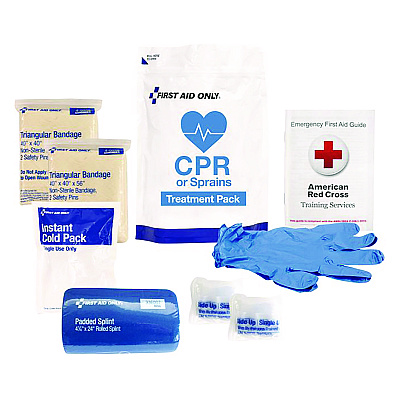 First Aid Only 9-Piece CPR and Sprains Treatment Pack, 9 Pieces, Resealable Plastic Bag (FAO91165)